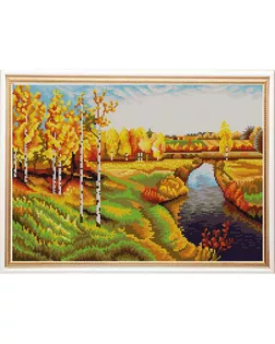 Рисунок на ткани (Бисер) КОНЁК Золотая осень (И. Левитан) 29х39 см арт. МГ-47906-1-МГ0595207