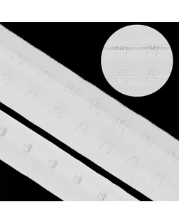 Крючки на ленте 2 ряда на мягкой основе шир.40мм TBY-76178 цв.белый уп. 45,7м арт. МГ-115000-1-МГ0650716