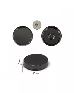 Ножки для сумкиметалл TBY.107929 d-15mm, h-3mm цв.черный никель уп.10шт арт. МГ-119218-1-МГ0823341