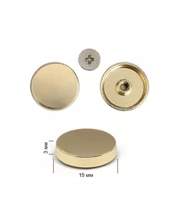 Ножки для сумки металл TBY.107930 d-15mm, h-3mm цв.золото уп.10шт арт. МГ-119219-1-МГ0823342