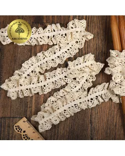 Тесьма вязаная KRUZHEVO на резинке 30мм TBY.5815 цв.01 натуральный уп.10м арт. МГ-124354-1-МГ0953883