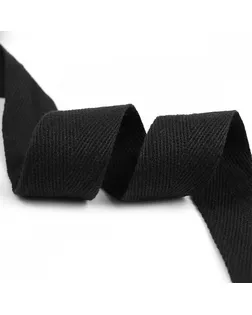 Тесьма киперная ш.3см хлопок 7,8г/м цв.F322 черный уп.50м арт. МГ-124368-1-МГ0958597