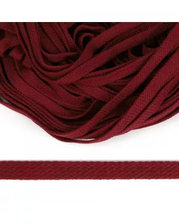 Шнур плоский х/б 12мм турецкое плетение цв.013 бордовый уп.50 м арт. МГ-120624-1-МГ0961137