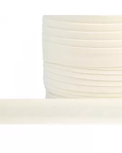 Косая бейка хлопок TBY шир.20мм цв.F104 молочный уп.132 м арт. МГ-126068-1-МГ0984573