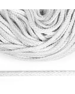 Шнур плоский плетеный х/б 5мм TBY62575 цв.белый уп.50м арт. МГ-124516-1-МГ0988598