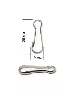 Карабин проволочный ТВ.JX5577 сталь 25мм, 50шт арт. МГ-6084-1-МГ0371358