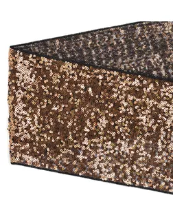 Тесьма с пайетками на сетке ш.15см (черный/розовое золото) (13.7м) арт. МГ-10544-1-МГ0710079