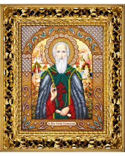Набор для вышивания бисером ПАУТИНКА Св.Преп.Сергий Радонежский 20х25 см арт. МГ-23027-1-МГ0198621