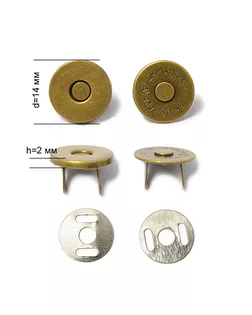 Кнопки магнитные на усиках ТВ.6614 h2мм д.1,4см арт. МГ-40322-1-МГ0371345