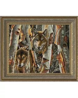 Рисунок на ткани (Бисер) КОНЁК Волки в лесу 45х60 см арт. МГ-48090-1-МГ0595391