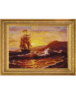 Рисунок на ткани (Бисер) КОНЁК На морских просторах 45х60 см арт. МГ-54086-1-МГ0647644