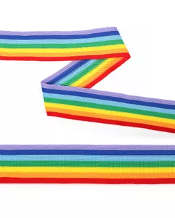 Тесьма трикотажная Лампас KTS4540 ш.4см цв.радуга (32м) арт. МГ-108564-1-МГ0975166