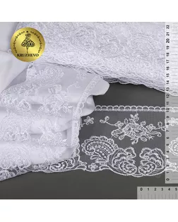 Кружево на сетке ш.10,5см цв.12 белый арт. МГ-109109-1-МГ0983275