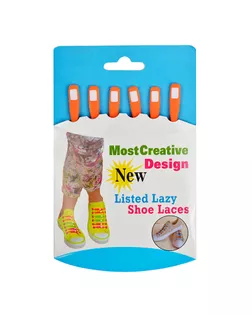 Шнурки силиконовые 6шт (оранжевый) арт. МГ-110750-1-МГ0898525