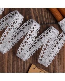 Тесьма вязаная KRUZHEVO 13мм TBY-5238 Тонкая нить цв.02 белый уп.10м арт. МГ-113251-1-МГ0736806