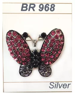 Броши BR 968 розовый silver арт. МБ-3321-1-МБ00000246324