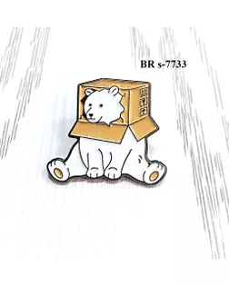 Броши BR s-7733 белый white арт. МБ-3656-1-МБ00000247348