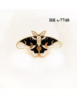 Броши BR s-7748 черный gold арт. МБ-3667-1-МБ00000247359