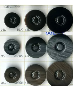 Пуговицы CB L-330 черный black, 36L (23 мм) арт. МБ-2063-1-МБ00000128187