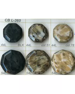 Пуговицы CB L-360 черный black, 44L (28 мм) арт. МБ-2067-1-МБ00000128225