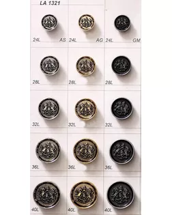 Пуговицы LA 1321 олово (черный никель) gm, 24L (15 мм) арт. МБ-107-11-МБ00000140238