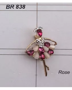 Броши BR 838 розовый rose арт. МБ-582-1-МБ00000237278