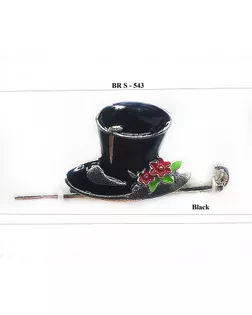 Броши BR s-543 черный с серебром black арт. МБ-1170-1-МБ00000241884