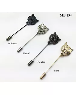 Броши MB 154 серебро (никель) nickel арт. МБ-1224-1-МБ00000242554