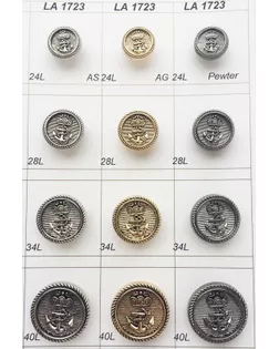 Пуговицы LA 1723 золото черненое ag, 24L (15 мм) арт. МБ-1467-1-МБ00000243756