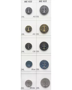Пуговицы ME 622 золото черненое ag, 24L (15 мм) арт. МБ-1478-1-МБ00000243984