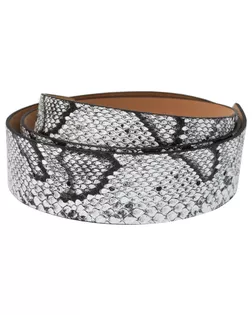 Полотно для ремня и/к,  c эффектом змеиной кожи, длина 120см, ширина 4см, цвет черный+белый, тип 145 арт. ССФ-1702-4-ССФ0017654963