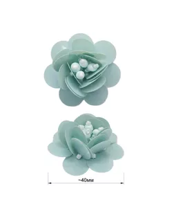 Аппликация пришивная c пайетками, "Цветок", цвет голубой, тип 2803АП арт. ССФ-428-4-ССФ0017583039