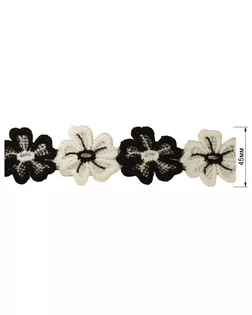 Кружево, цвет черный+белый, тип 6192КР арт. ССФ-741-1-ССФ0017584031