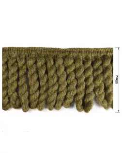 Тесьма декоративная с бахромой, цвет зеленый, тип 9113982ИТ арт. ССФ-693-1-ССФ0017583955