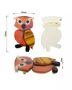 Брошь на булавке "cова", цвет розовый, тип 62182БР арт. ССФ-1355-1-ССФ0017585608