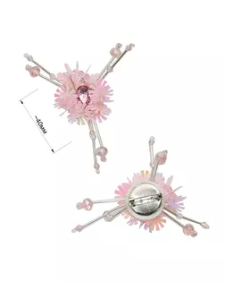 Брошь на булавке "Цветок", цвет розовый, тип 62257БР арт. ССФ-385-3-ССФ0017582893