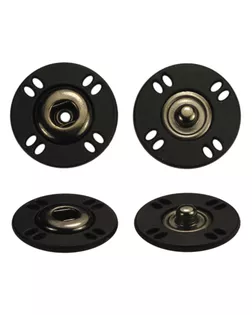 Кнопка пластиковая, пришивная,25мм цвет никель+черный, тип 18990КН арт. ССФ-636-9-ССФ0017583836