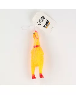 Прикол «Курица», кричит, в сетке, 16 см арт. СМЛ-41977-1-СМЛ0001222335