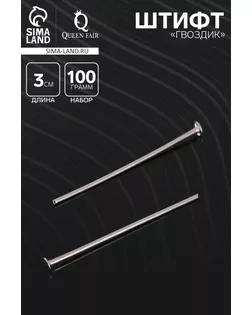 Штифт "Гвоздик" СМ-102, 3 см, упаковка 100 гр, цвет серебро арт. СМЛ-24161-2-СМЛ1148934