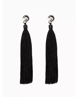 Серьги ассорти "Кисти" овал, цвет чёрный арт. СМЛ-20773-1-СМЛ1155385