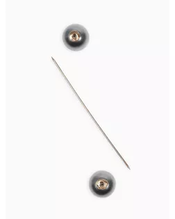 Булавка "Две жемчужины", 8,5 см, цвет серый в золоте арт. СМЛ-36818-2-СМЛ0001353690