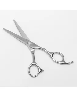 Ножницы парикмахерские с упором, загнутые кольца, лезвие — 5,5 см, цвет серебряный арт. СМЛ-172882-1-СМЛ0001396643