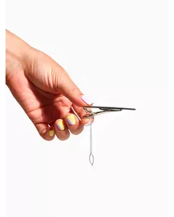 Зажим для галстука стальной "Классический" квадраты с эмалью, цвет чёрный в серебре арт. СМЛ-40126-2-СМЛ0001618032