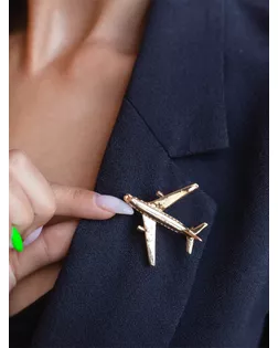 Брошь "Самолёт" цвет золотой арт. СМЛ-124854-1-СМЛ0001489342