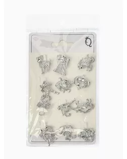 Брошь "Знаки зодиака" ассорти, цвет белый в серебре арт. СМЛ-22080-1-СМЛ1411042