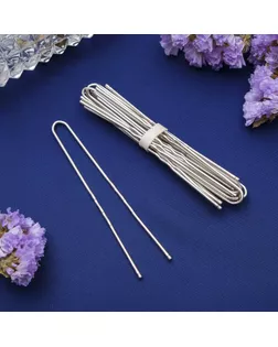 Шпилька для волос "Обыкновенная" 7,5 см, хром (набор 10 шт.) арт. СМЛ-1311-1-СМЛ1475076