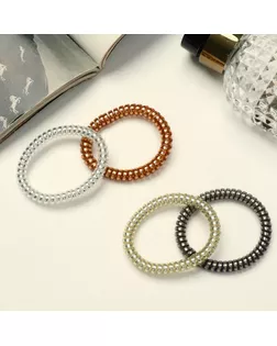 Резинка для волос "Пружинка", металлик, узкая, микс арт. СМЛ-1444-1-СМЛ1528904