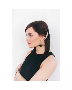 Заколка-автомат "Либерти" перо, золото арт. СМЛ-36215-1-СМЛ0001636483