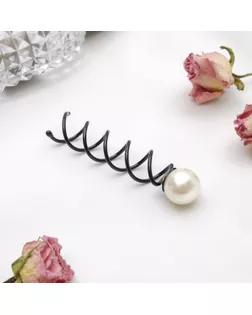 Шпилька-спираль для волос, с жемчужинкой, 1 см арт. СМЛ-1520-1-СМЛ1541734
