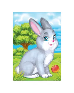 Аппликации перьями и стразами "Зайчик" арт. СМЛ-1589-1-СМЛ1573465